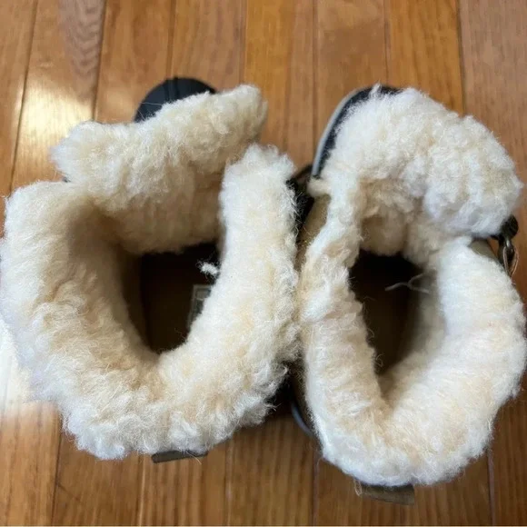 PAWZ Women Ginnie Duck Snow Boots sz 5 Hickory Brown Winter Shearling Leather - Picture 11 of 13